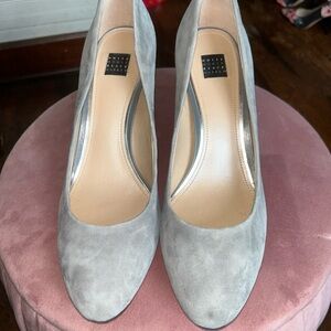 White House Black Market Gray Suede Pumps